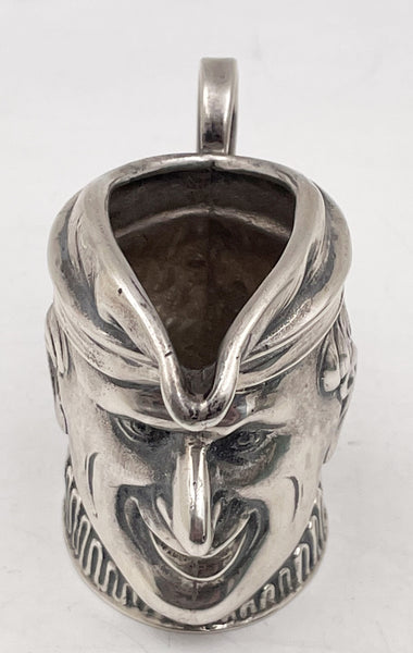 New Orleans Silversmiths Human Long Nosed Sterling Silver Creamer / Toby Jug