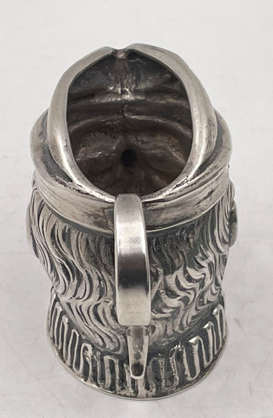 New Orleans Silversmiths Human Long Nosed Sterling Silver Creamer / Toby Jug