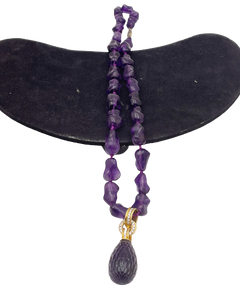 Italian Amethyst, Diamond, and Gold Necklace