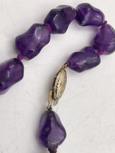 Italian Amethyst, Diamond, and Gold Necklace
