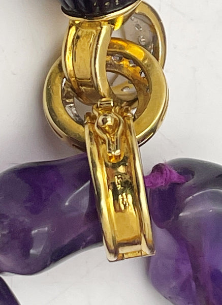 Italian Amethyst, Diamond, and Gold Necklace