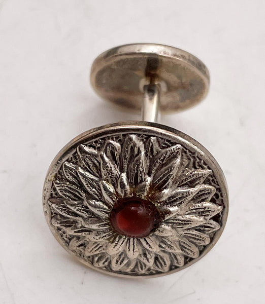 Buccellati Italian Pair of Sterling Silver Cufflinks with Sunflower Motif