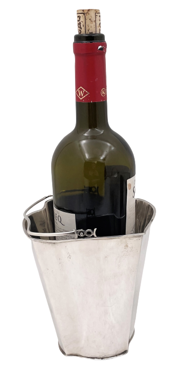 Italian Silver Ice Bucket/ Wine Cooler in Mid-Century Modern Style