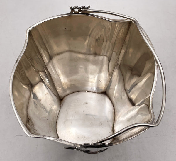 Italian Silver Ice Bucket/ Wine Cooler in Mid-Century Modern Style