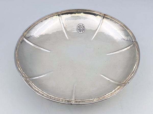 Lebolt & Co. Arts & Crafts Hammered Sterling Silver Compote Centerpiece Bowl