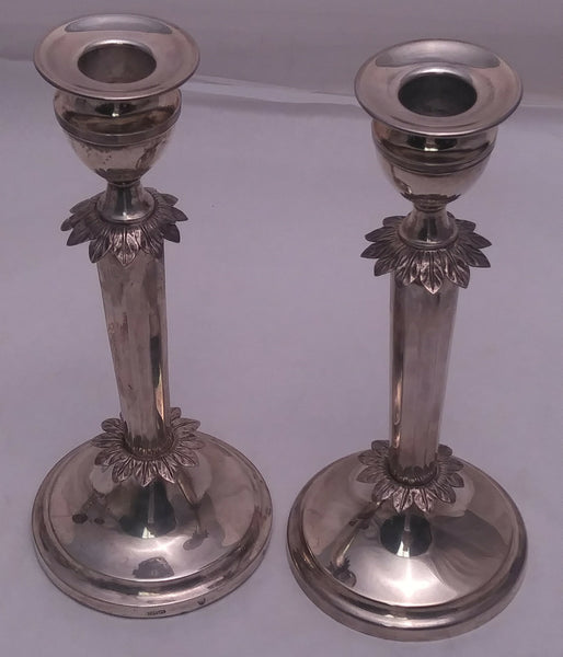 Pair of Art Deco Style Silver Candlesticks