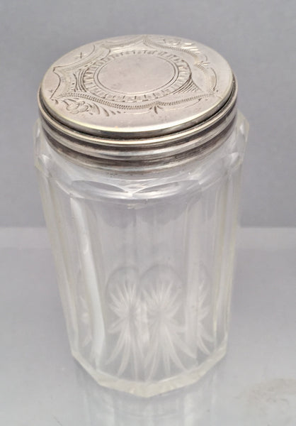 Wooden Necessaire Case With Glass and Silver Jars