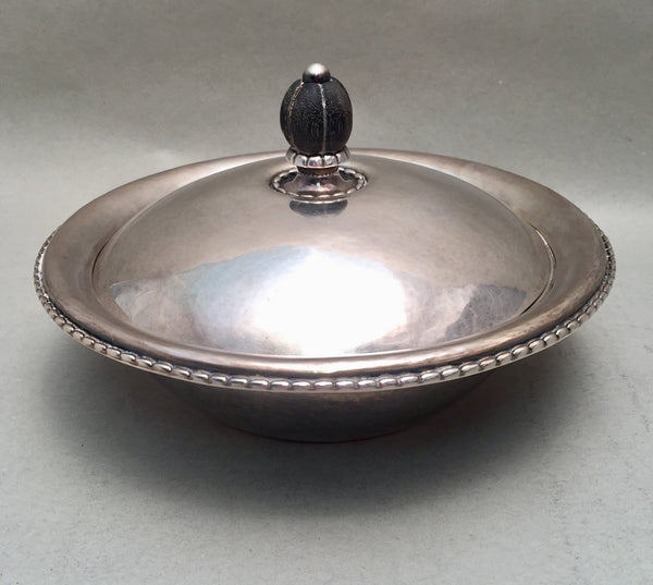 Georg Jensen Sterling Silver Covered Dish Bowl in Rope Pattern 290A