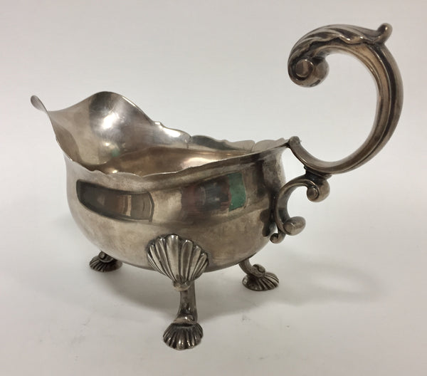 English Sterling Silver Footed Sauce / Gravy Boat Circa 1759